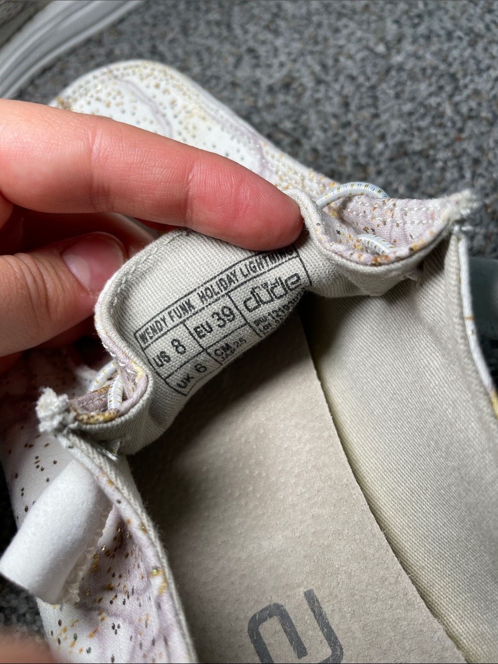 Hey Dude Women's Marble Print Slip-On Flats in White, Gold, and Sliver - Picture 5 of 5